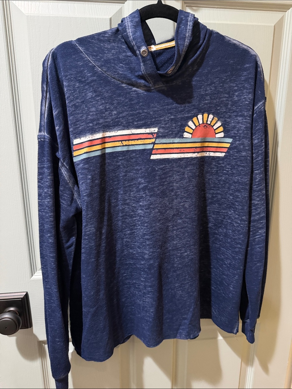 C&C California Navy Hooded Top with Yellow Accent